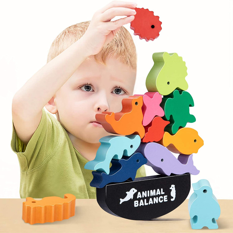 Board Game Nature - Nouveaux enfants Montessori blocs d'équilibre animaux