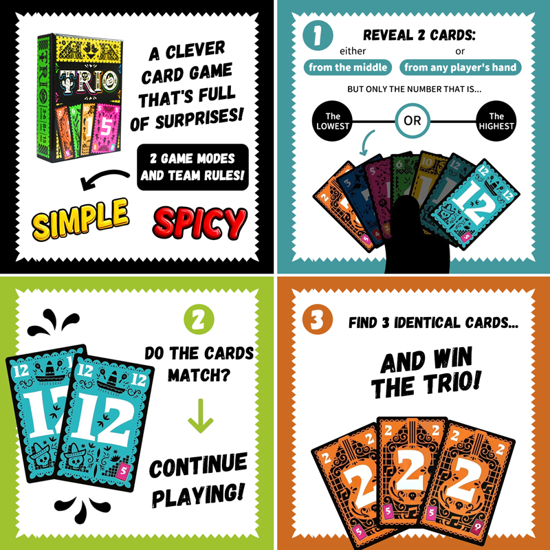 Jeu de société TRIO, carte str - Board Game Unmatched avis et prix